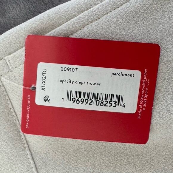 NWT Spanx Opacity Crepe Trouser Pants in Parchment Size XL Tall - Picture 7 of 10